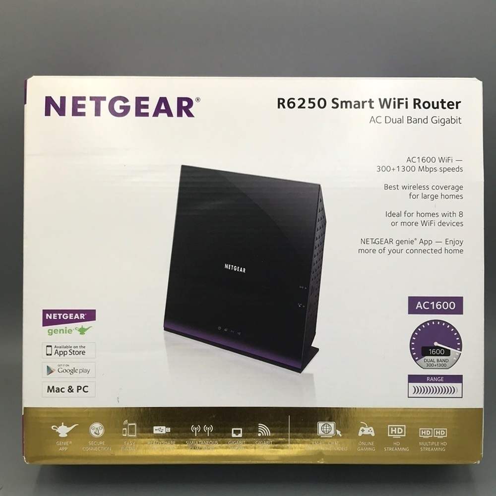 NETGEAR AC1600 Dual Band Wi-Fi Gigabit Router (R6250)